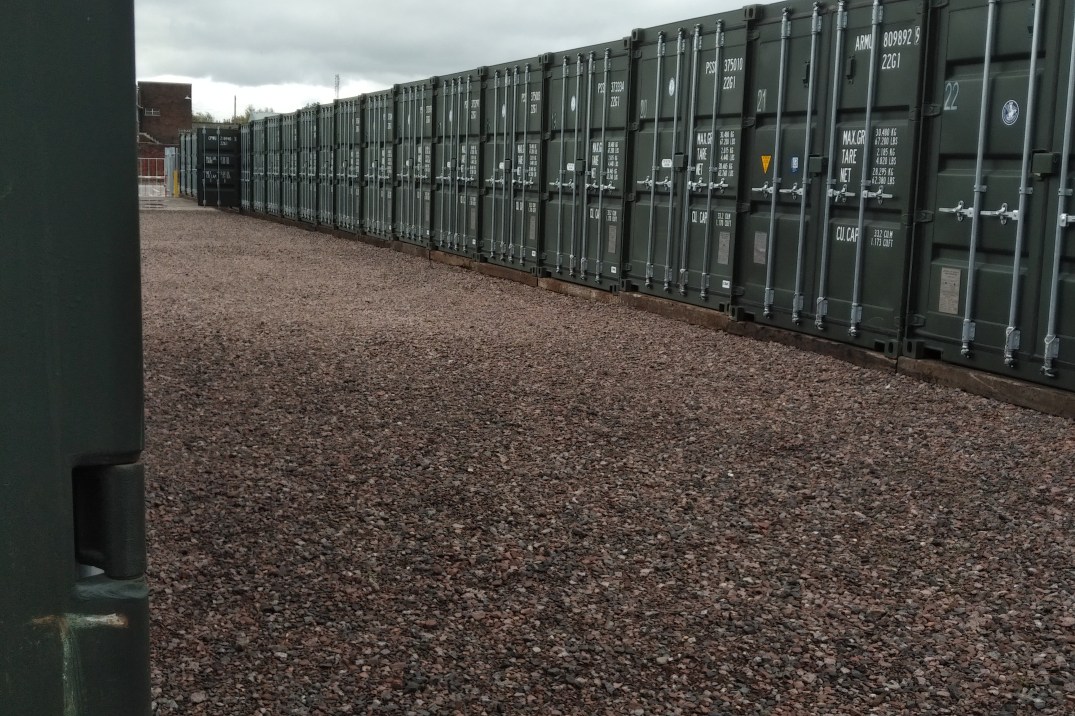 row of storage units