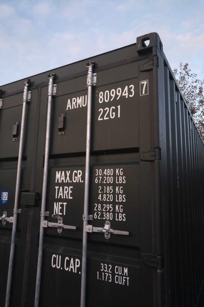 green shipping container for self storage in carlisle