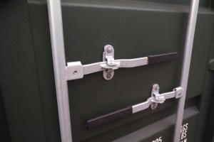 shipping container door close up