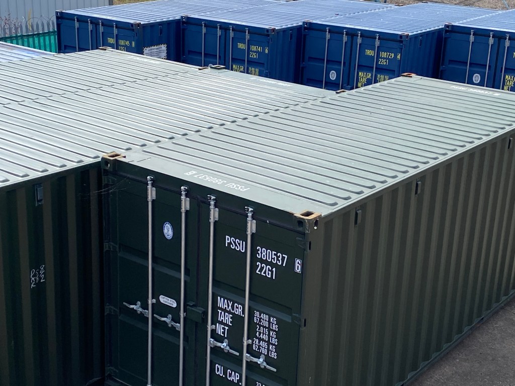 Exterior of shipping container 