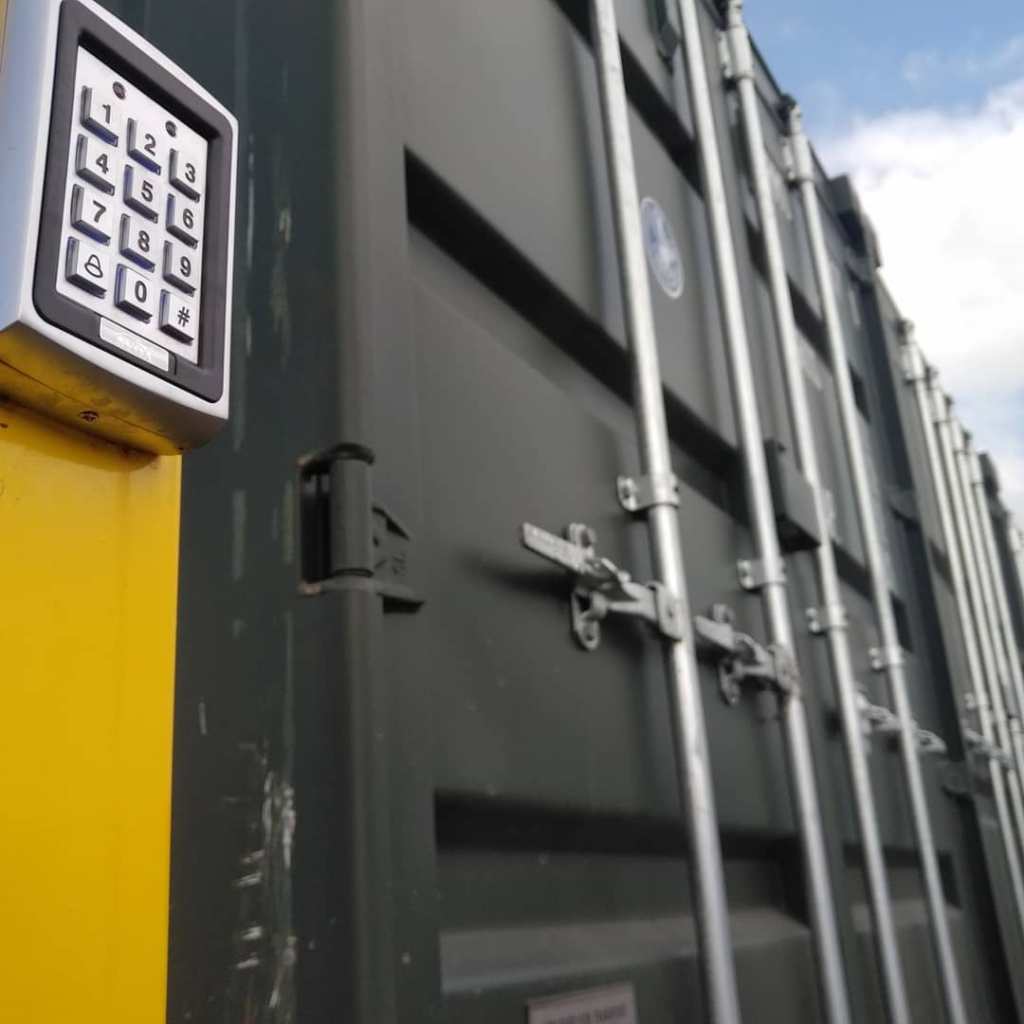 keypad entry next to storage unit