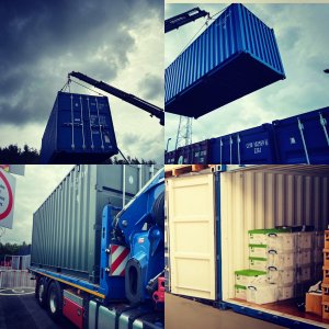 containers being delivered