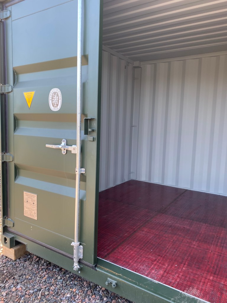 small storage unit with door open