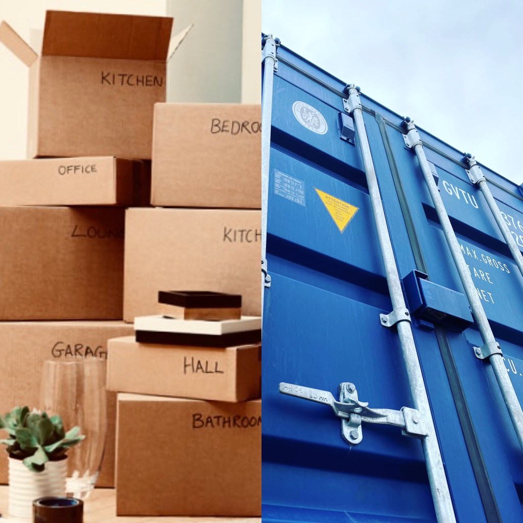 Furniture inside shipping container