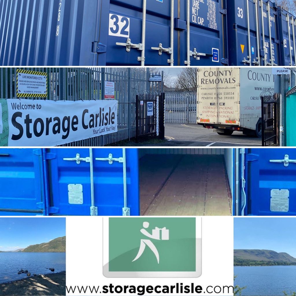 montage of container storage units