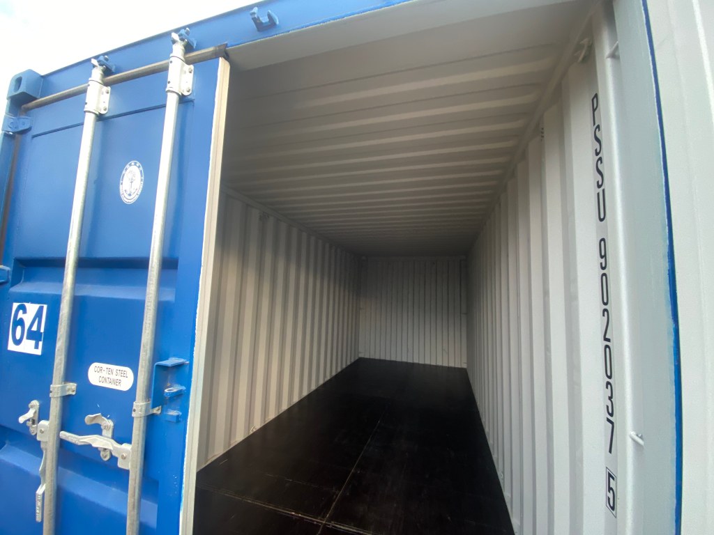an open shipping container empty