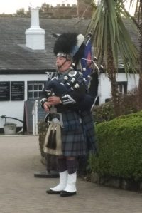 Bagpipe player at Gretna
