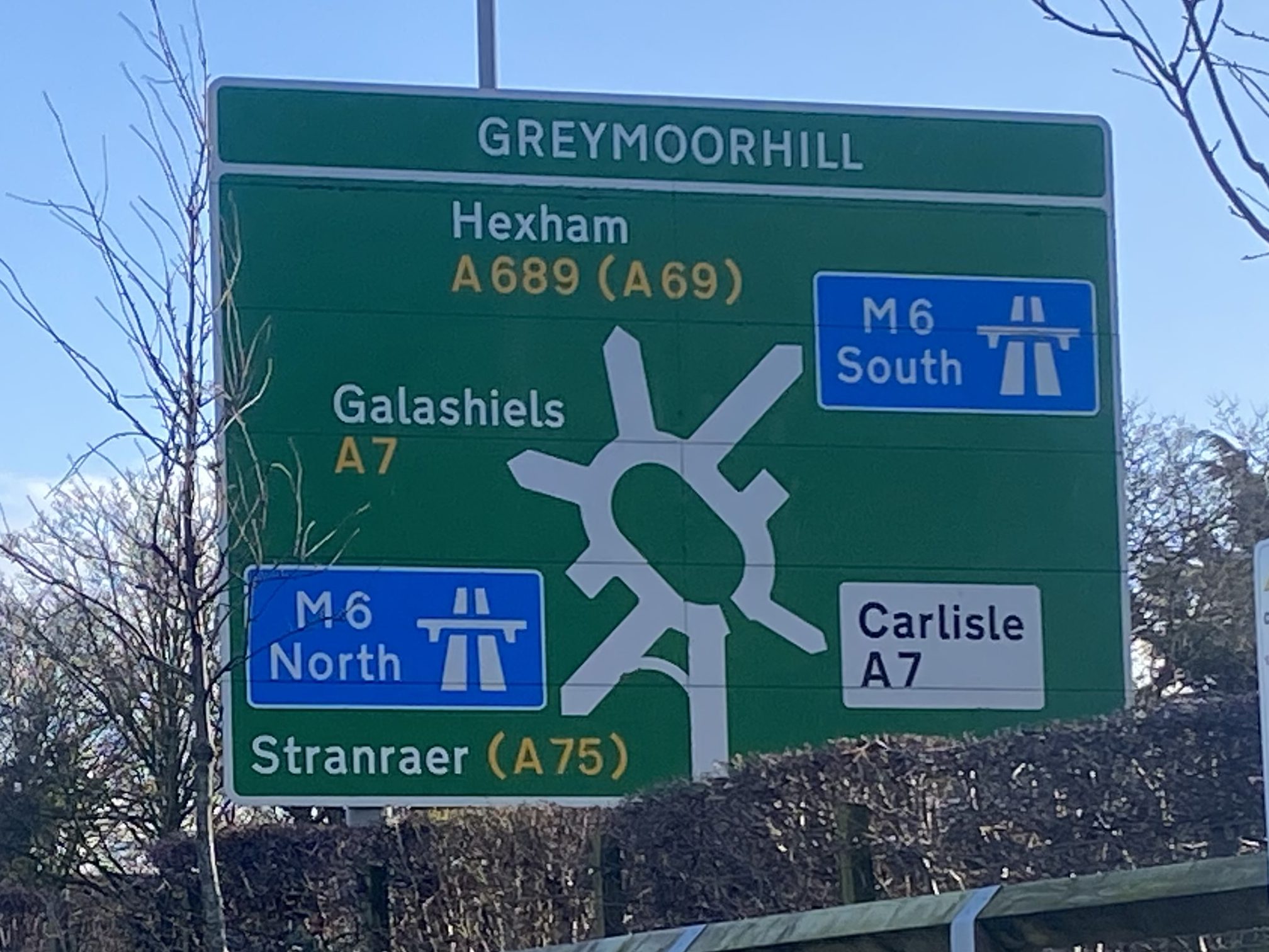 Junction 44 M6 motorway exit, Cumbria