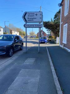 Longtown to Carlisle, Cumbria road sign