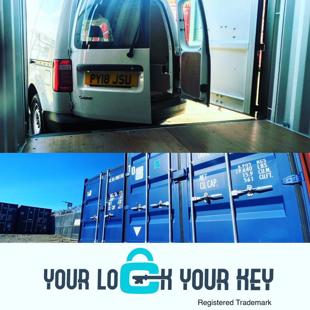 van loading up at a storage unit