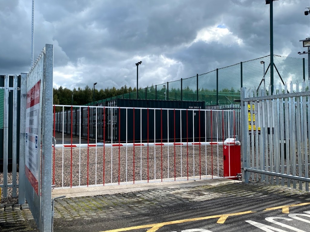 close up of gates at a storage facility