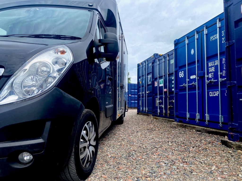removals van on a self storage facility
