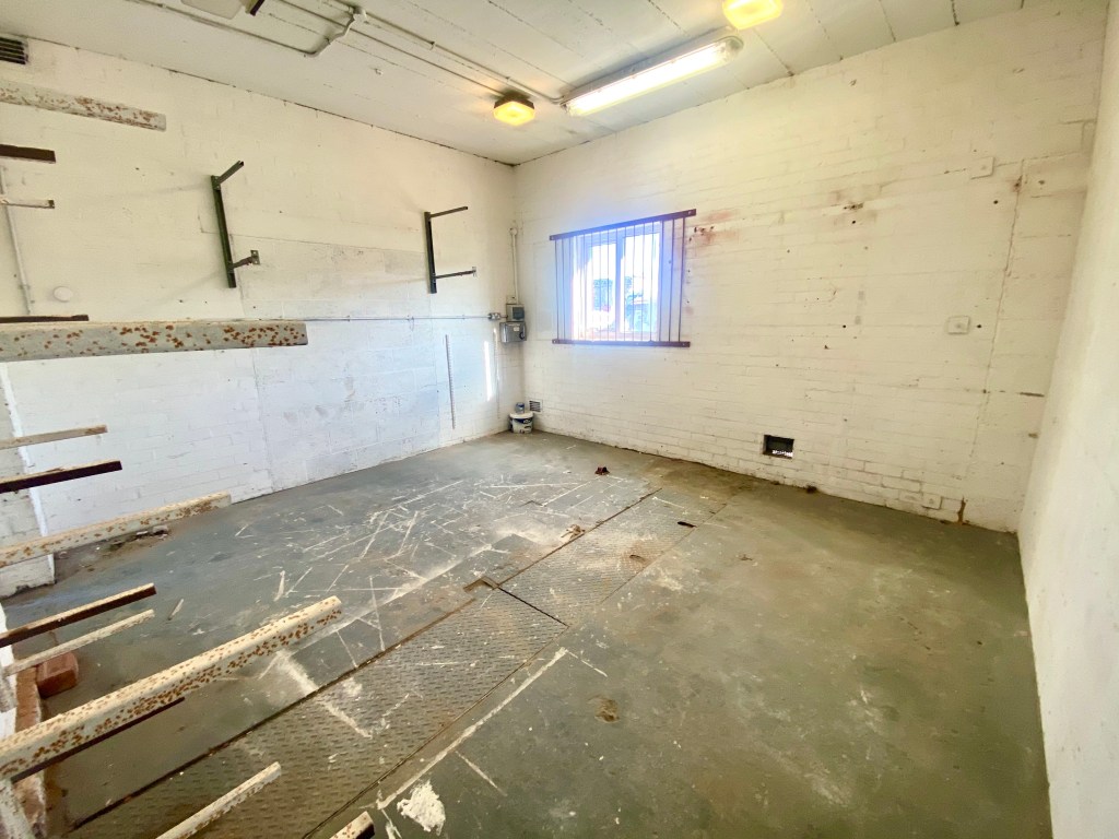 the interior of an industrial workshop unit