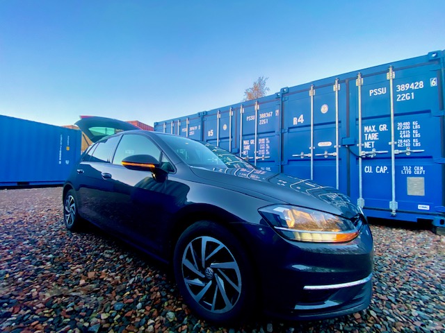 a car at a self storage facility