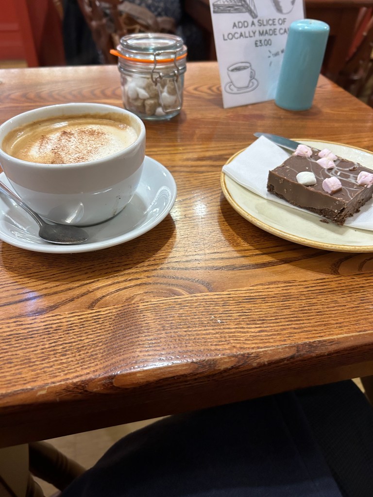 coffee and cake on a table
