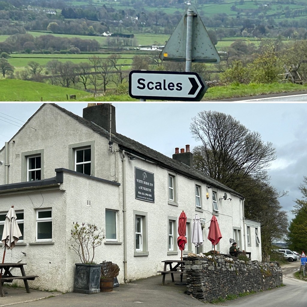 The White Horse Inn public house, a traditional Cumbrian pub on the A66.
