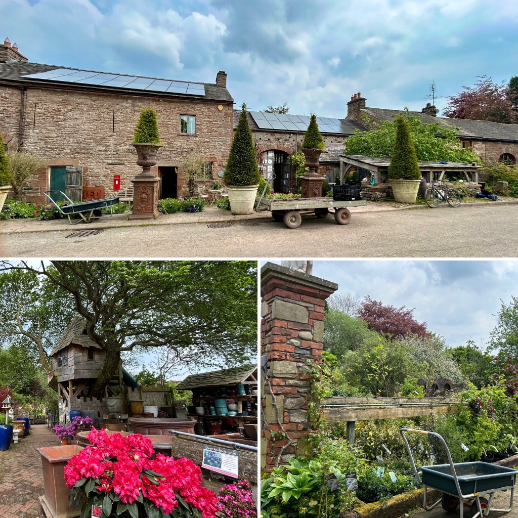 La Casa Verde Café and garden centre in Cumbria outside of Penrith showing exterior of the building.