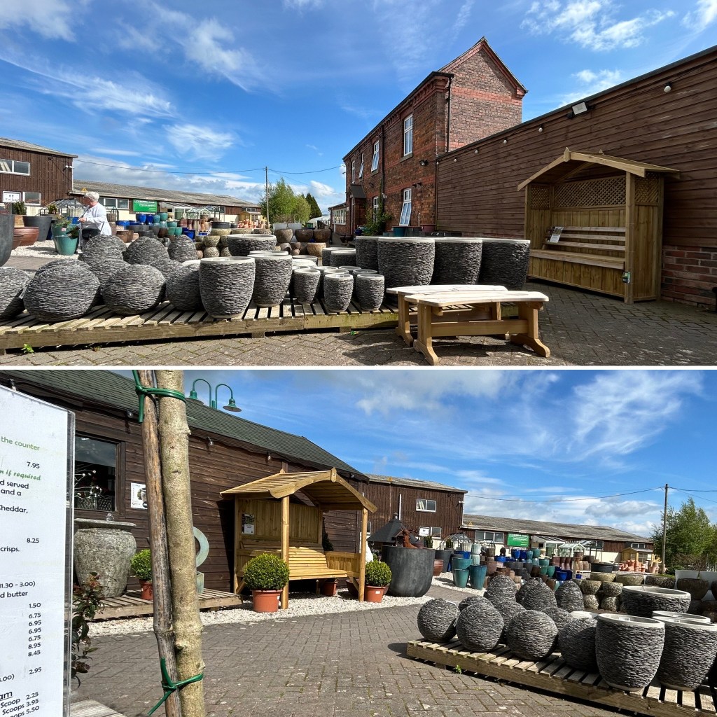 outside café area in Cumbria