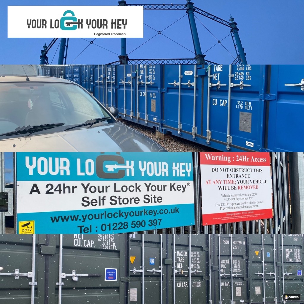 Your Lock Your Key self storage facility showing shipping containers