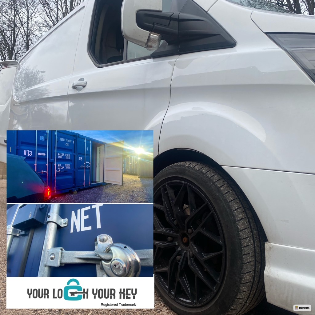 a domestic van at a storage facility