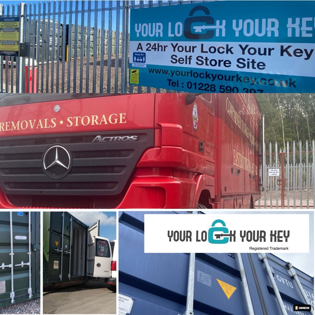 a removals lorry at a self storage facility