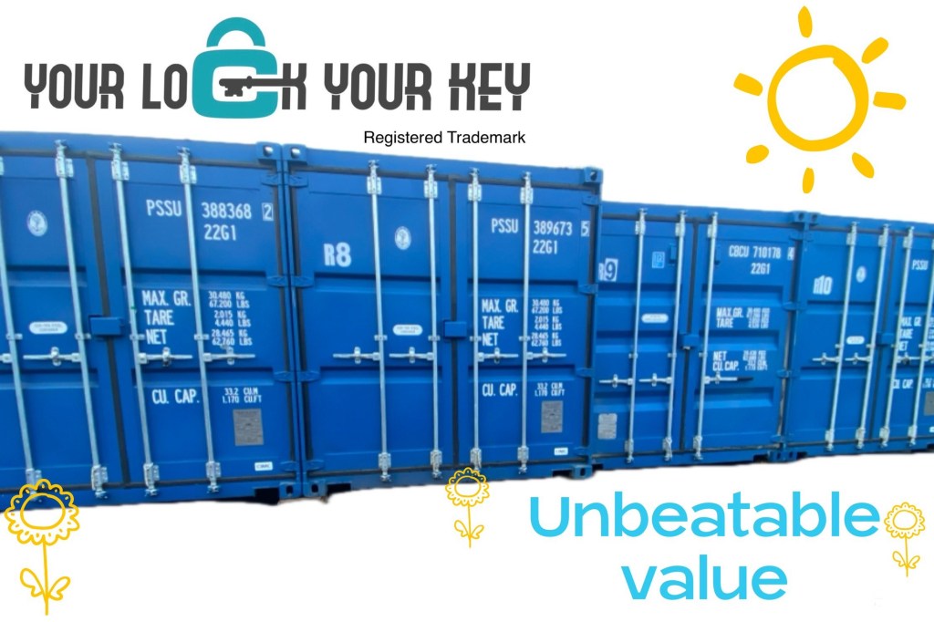 row of shipping containers