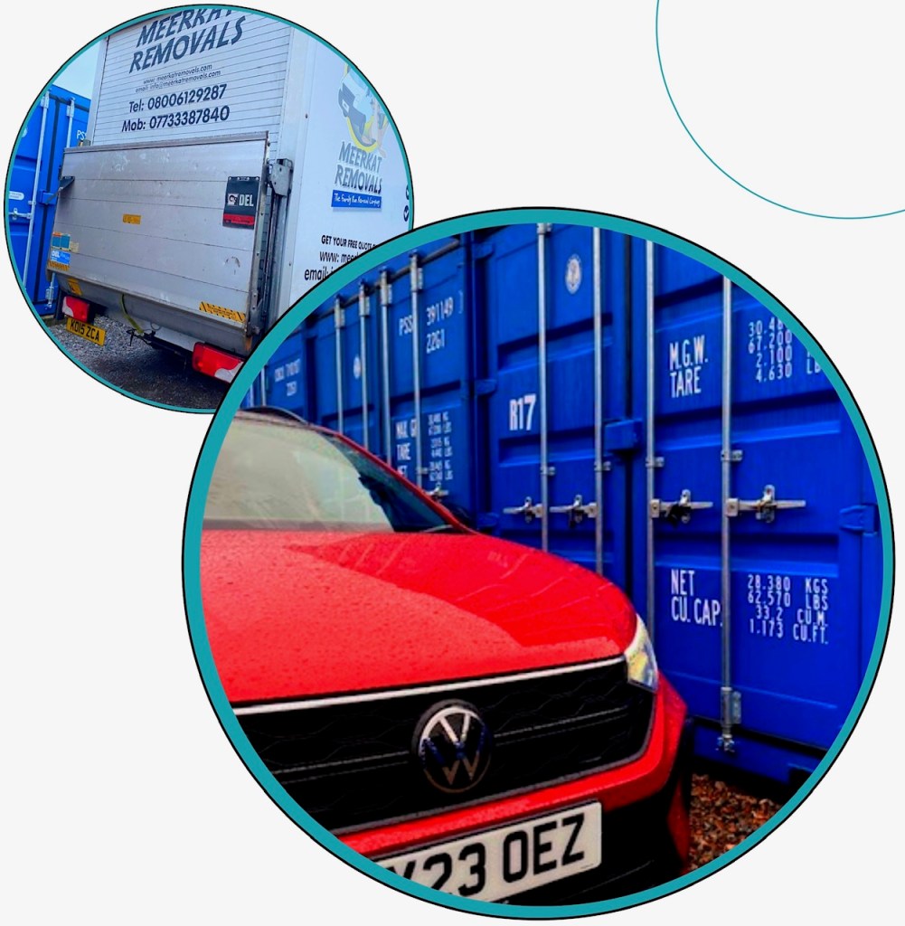 a removal van and car about to unload contents into storage