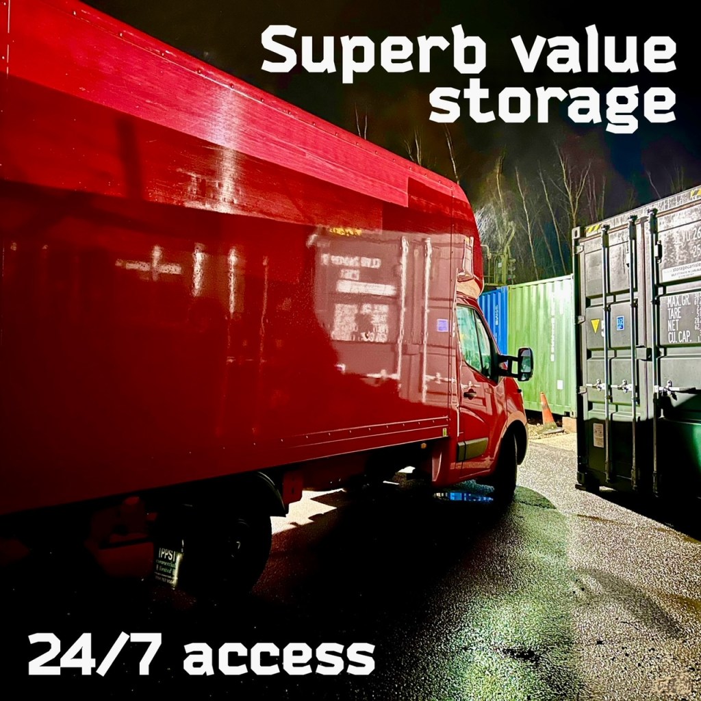 a lorry at a self storage facility