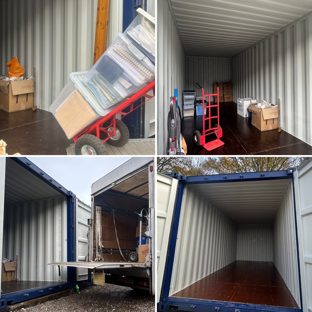 self storage shipping containers showing goods being loaded into it