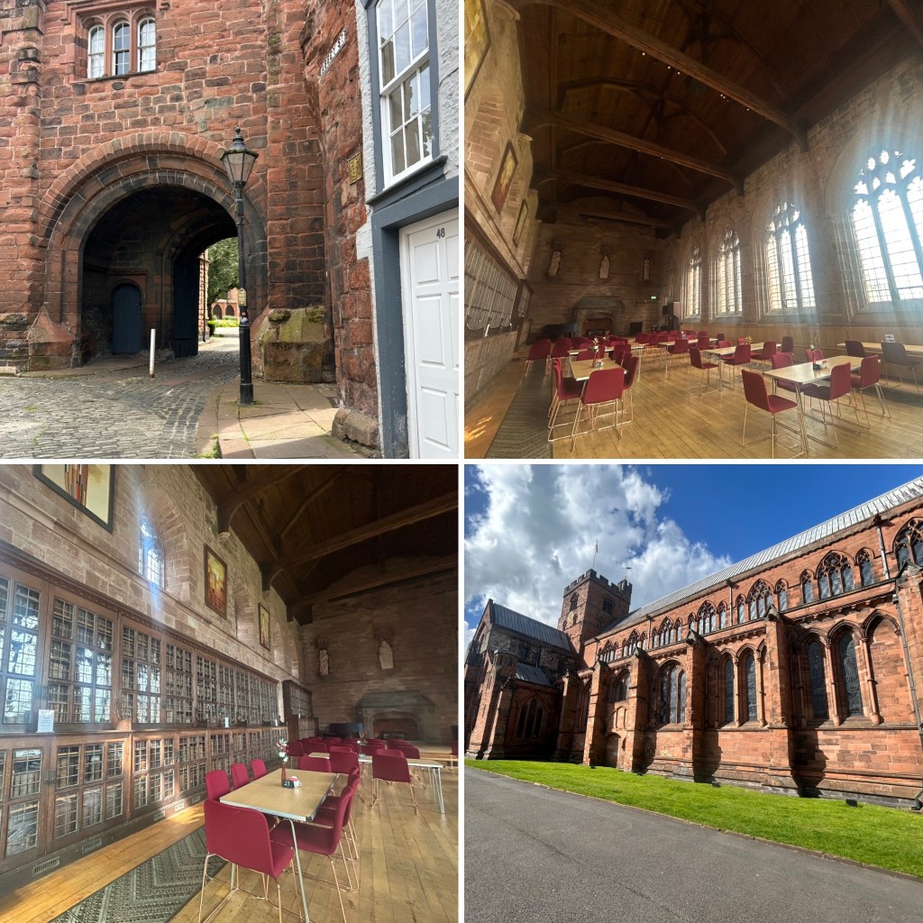 views of historical buildings and interiors in Carlisle, Cumbria within the historic quarter of the city.