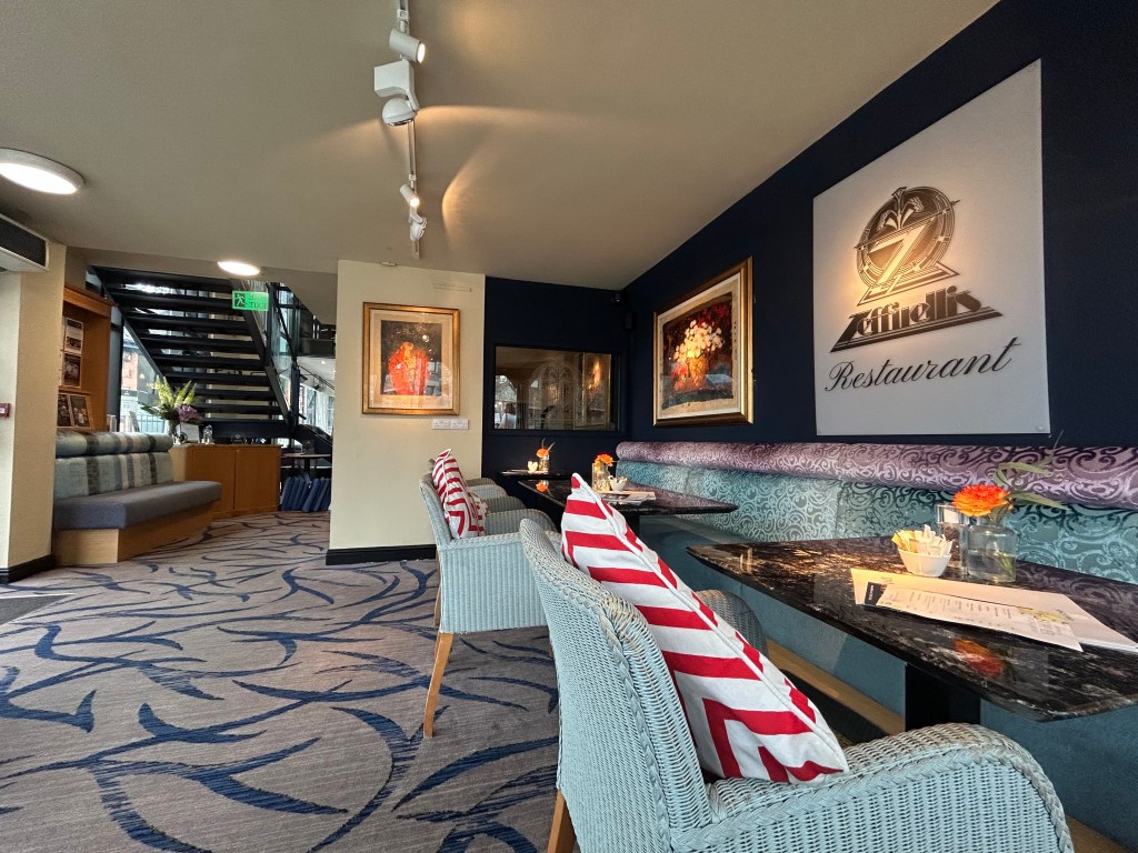 The interior of Zeffirellis Café and Restaurant premises in Ambleside, Cumbria.