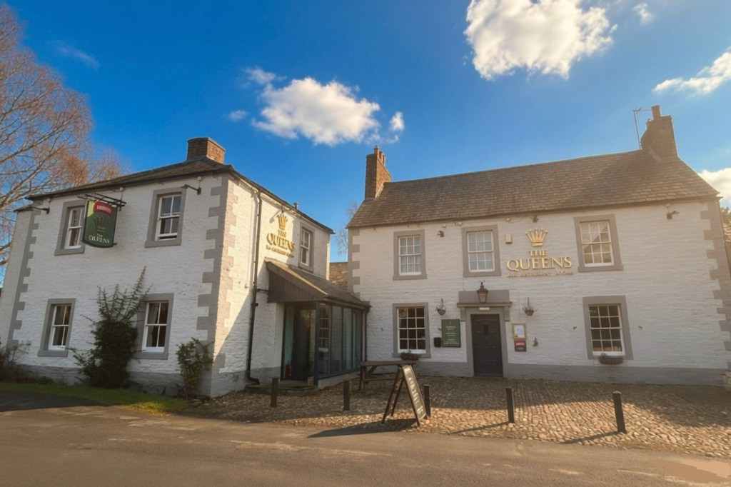 Exterior of The Queens restaurant at Warwick On Eden, Carlisle, Cumbria.